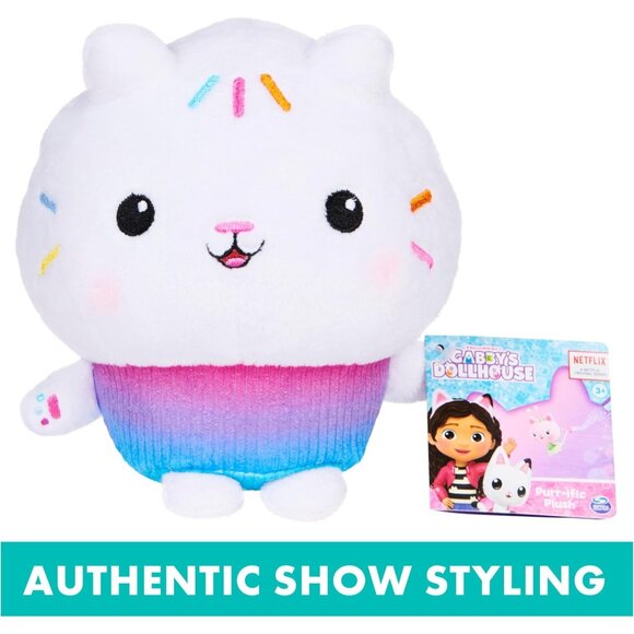 🆕 Kids White Cakey Cat Purr-ific Plush Super Soft Colorful Fabric Pandy Paw Toy - Picture 5 of 9